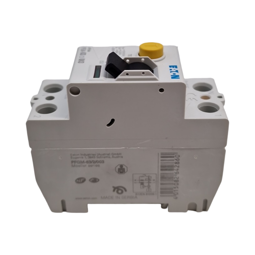 EATON PFGM-63/2/003 FI-Schutzschalter 2-polig 63A 30mA Typ AC weiß schwarze Manette Schraubanschluss