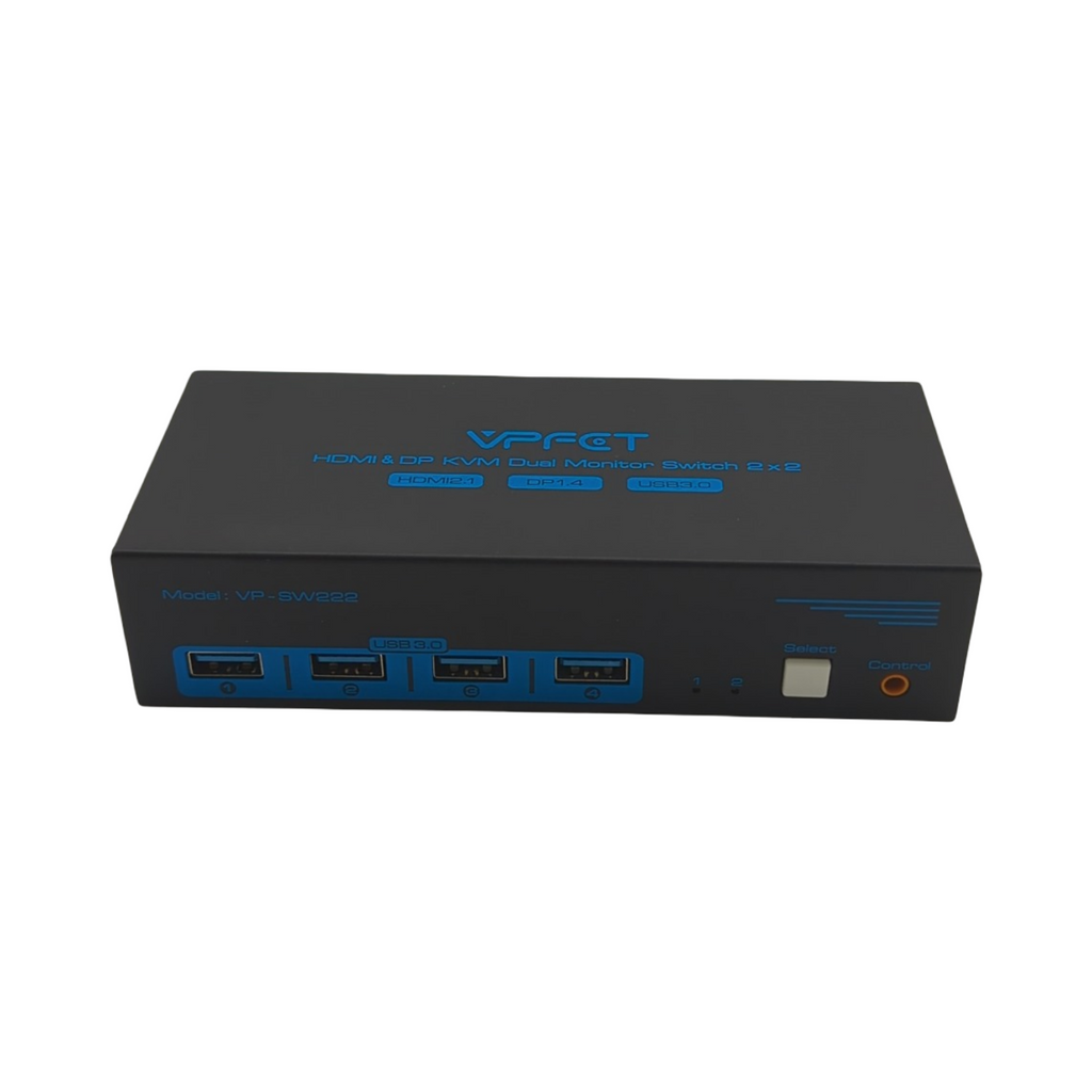 CMSTEDCD Displayport HDMI KVM Switch 8K60Hz 2 PCs 2 Monitore 4K120Hz USB 3.0 mit 4 USB Anschlüssen Du