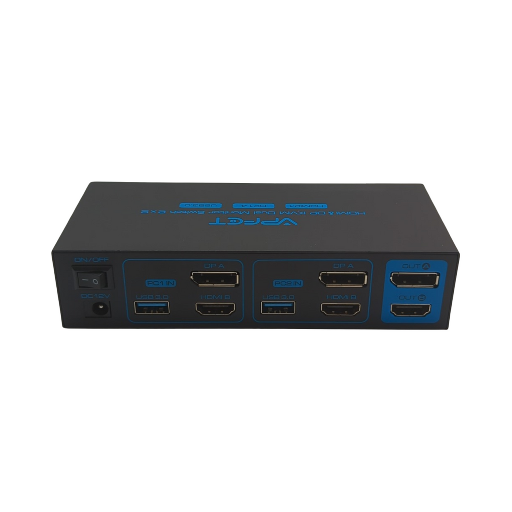 CMSTEDCD Displayport HDMI KVM Switch 8K60Hz 2 PCs 2 Monitore 4K120Hz USB 3.0 mit 4 USB Anschlüssen Du