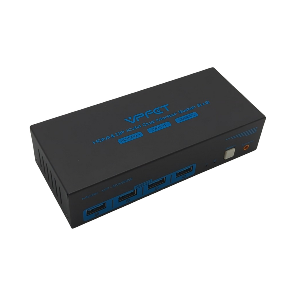 CMSTEDCD Displayport HDMI KVM Switch 8K60Hz 2 PCs 2 Monitore 4K120Hz USB 3.0 mit 4 USB Anschlüssen Du