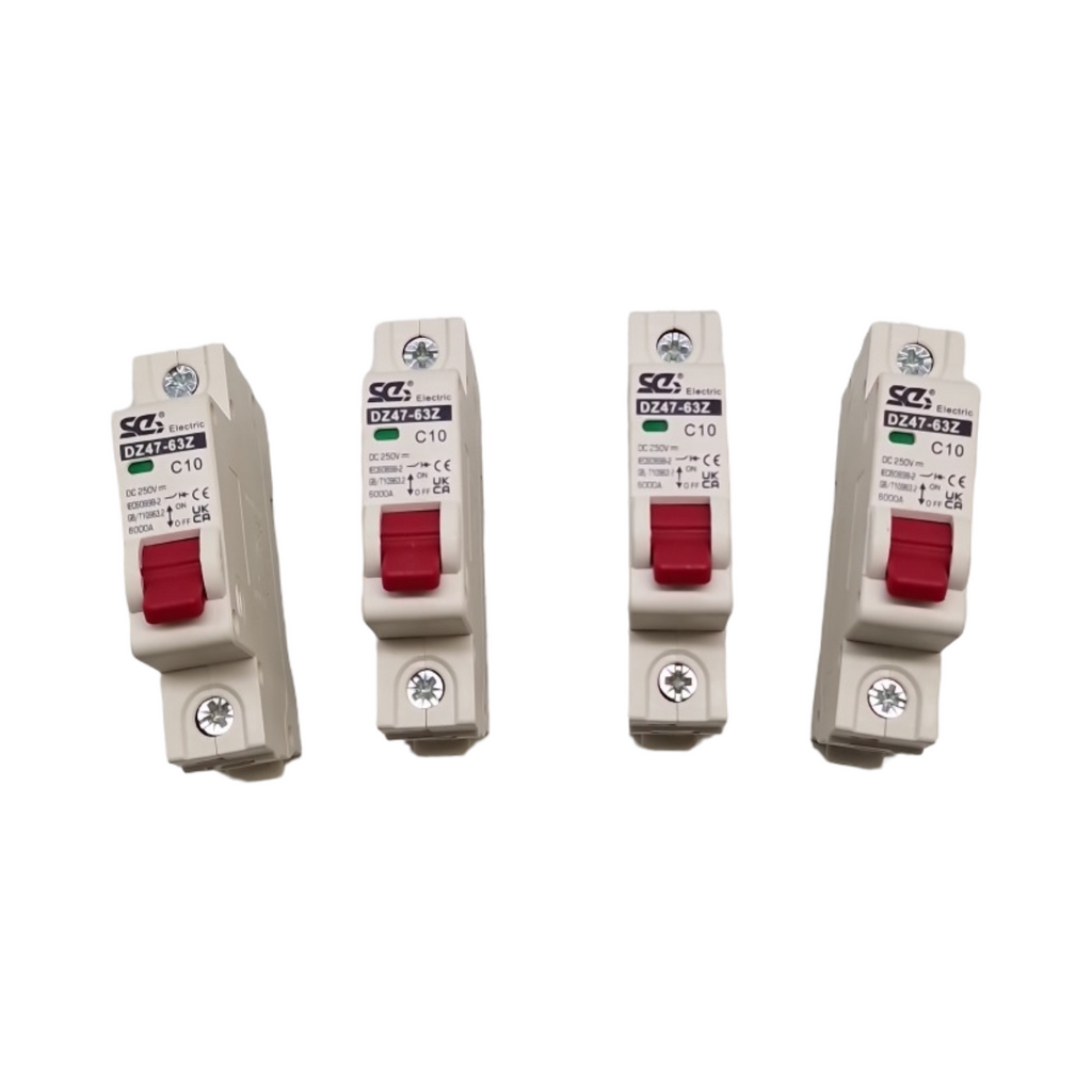 DZ47-63Z 1P 10A Leitungsschutzschalter Set Überstromschutz DC 4 Stück