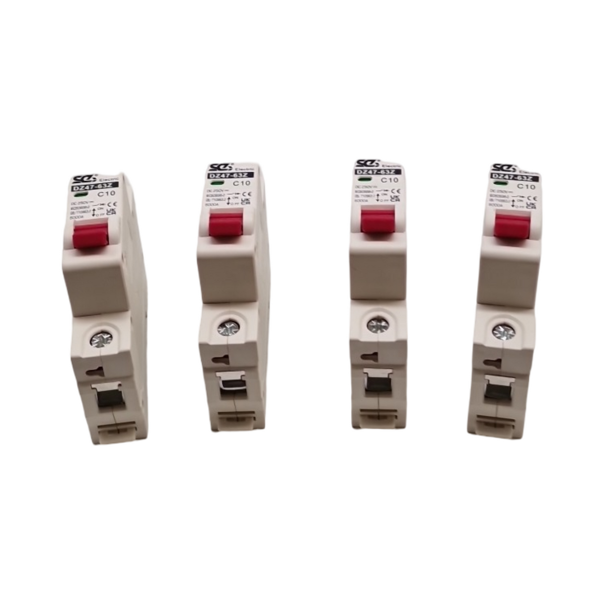DZ47-63Z 1P 10A Leitungsschutzschalter Set Überstromschutz DC 4 Stück