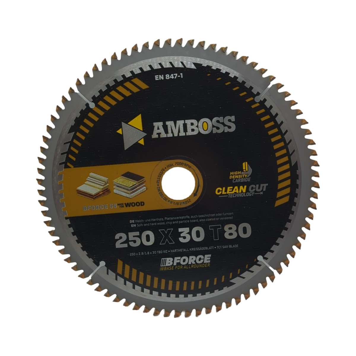 HM Kreissägeblatt 250x30mm Z80 Wechselzahn Super Feinschnitt für Holz kompatibel Dewalt DWE 7492 Holzkraft ST 1 Fe