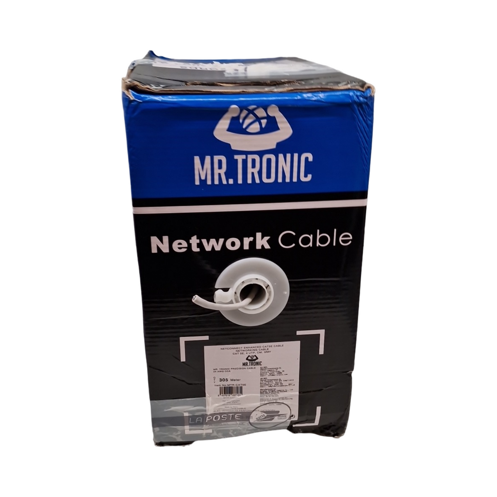 Mr. Tronic Cat5E Ethernet Kabel 305m Bulk AWG24 UTP 1 Gbps 100 MHz