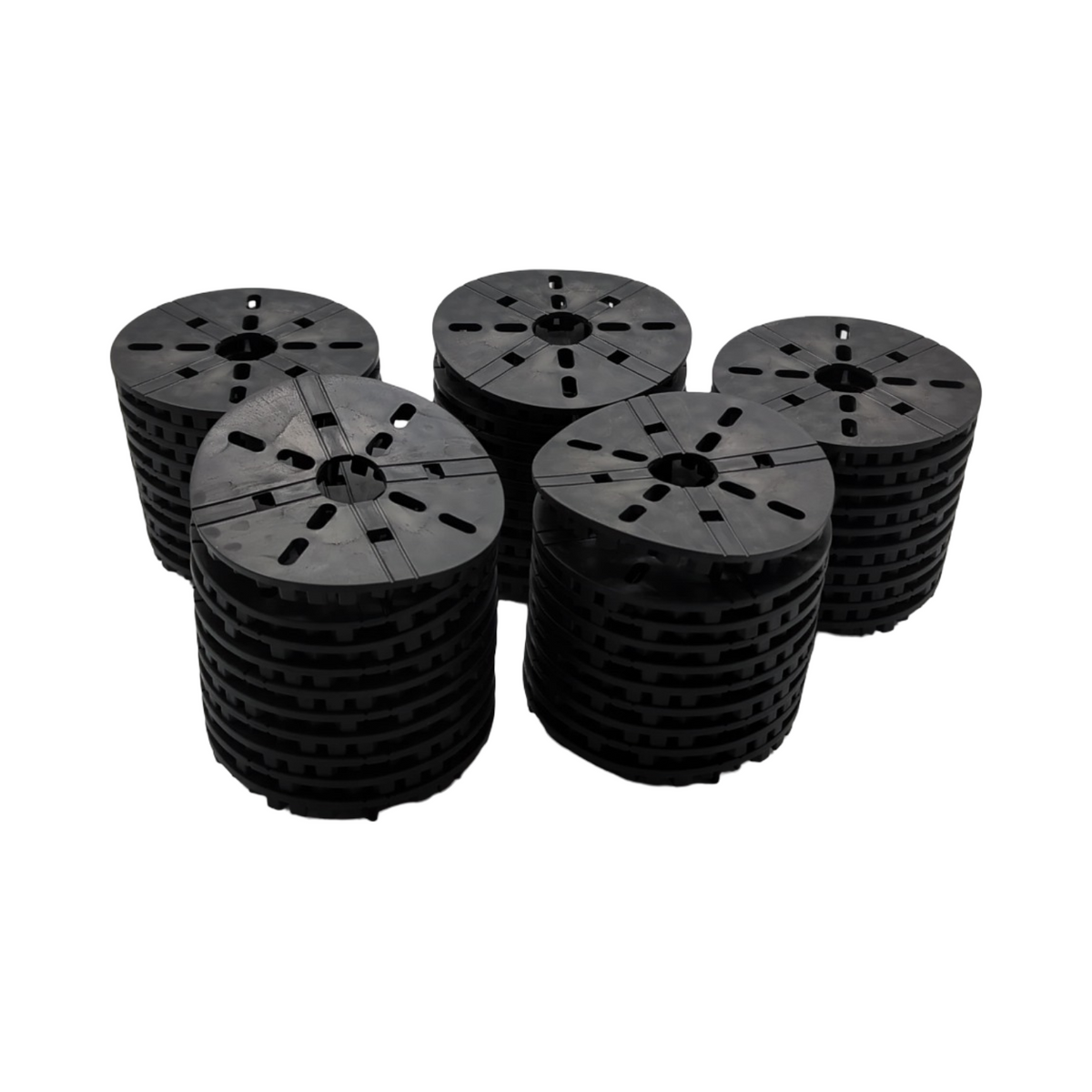 QUICK2FIX Plots flexibel aus Gummi für Terrassendielen Kreuzverbinder 3mm Fugenbreite 10mm Höhe 50 Stück
