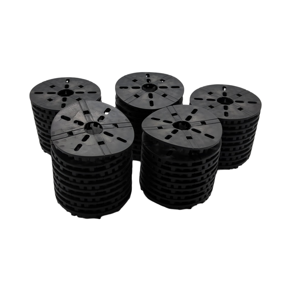 QUICK2FIX Plots flexibel aus Gummi für Terrassendielen Kreuzverbinder 3mm Fugenbreite 10mm Höhe 50 Stück