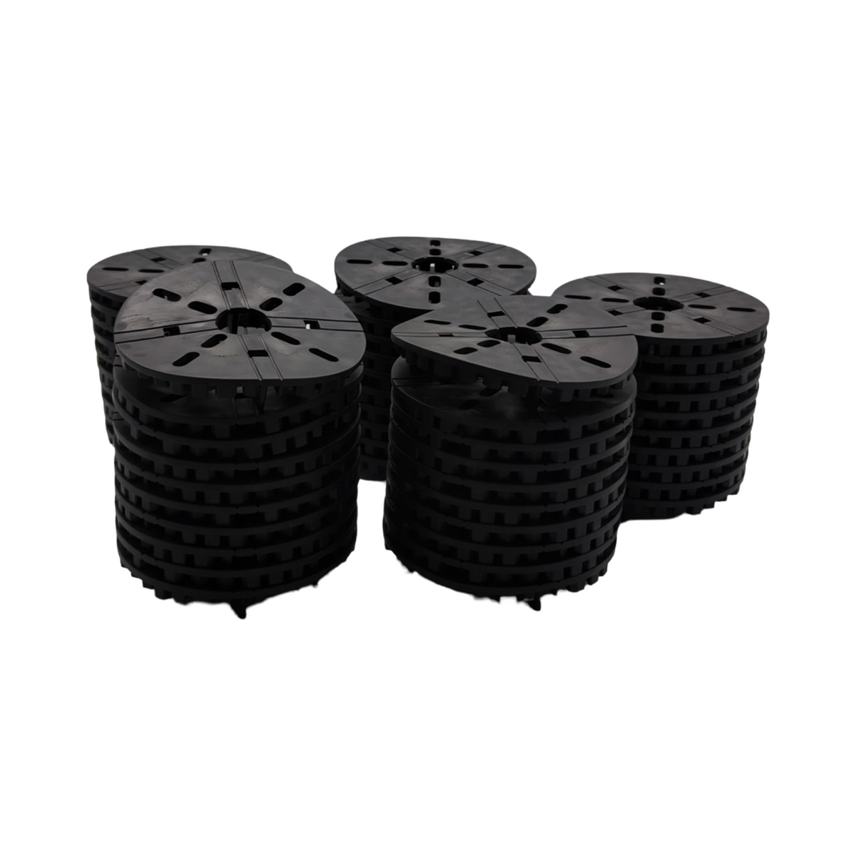 QUICK2FIX Plots flexibel aus Gummi für Terrassendielen Kreuzverbinder 3mm Fugenbreite 10mm Höhe 50 Stück