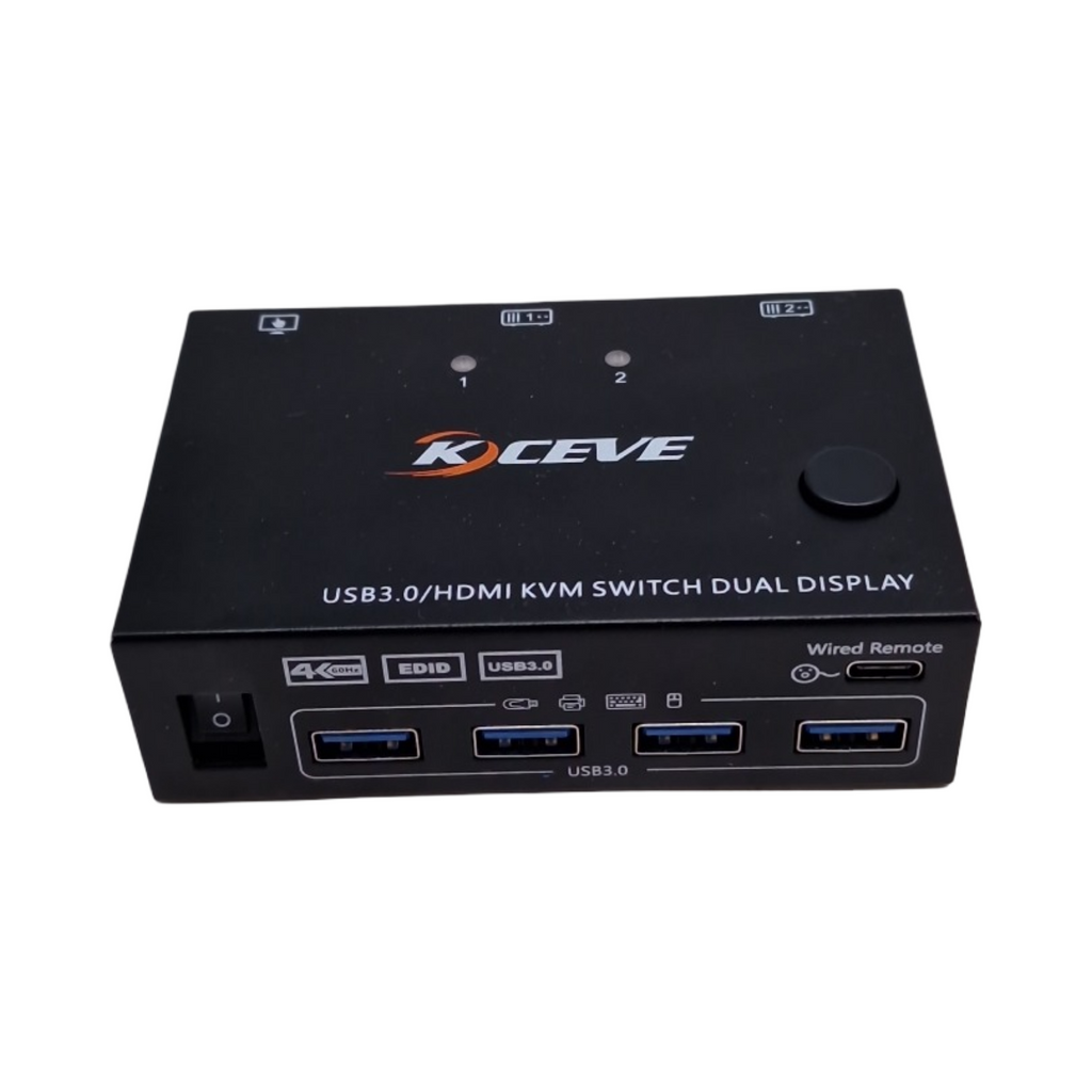 USB3.0 KVM Switch Dual Monitor HDMI 2 PCs 2 Monitore 4K 60Hz 2K 144Hz EDID Simulation