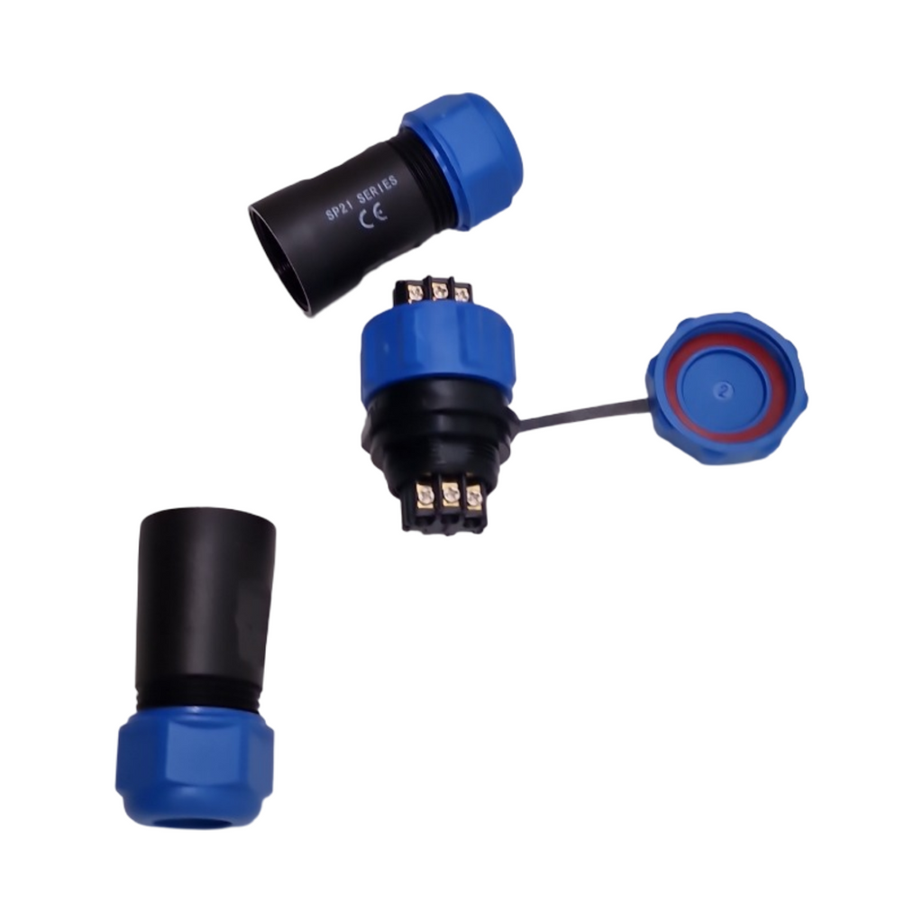 SP21 6-polige Aviation-Stecker Set IP68 wasserdicht lötfrei für Außenlampen 4 Stück