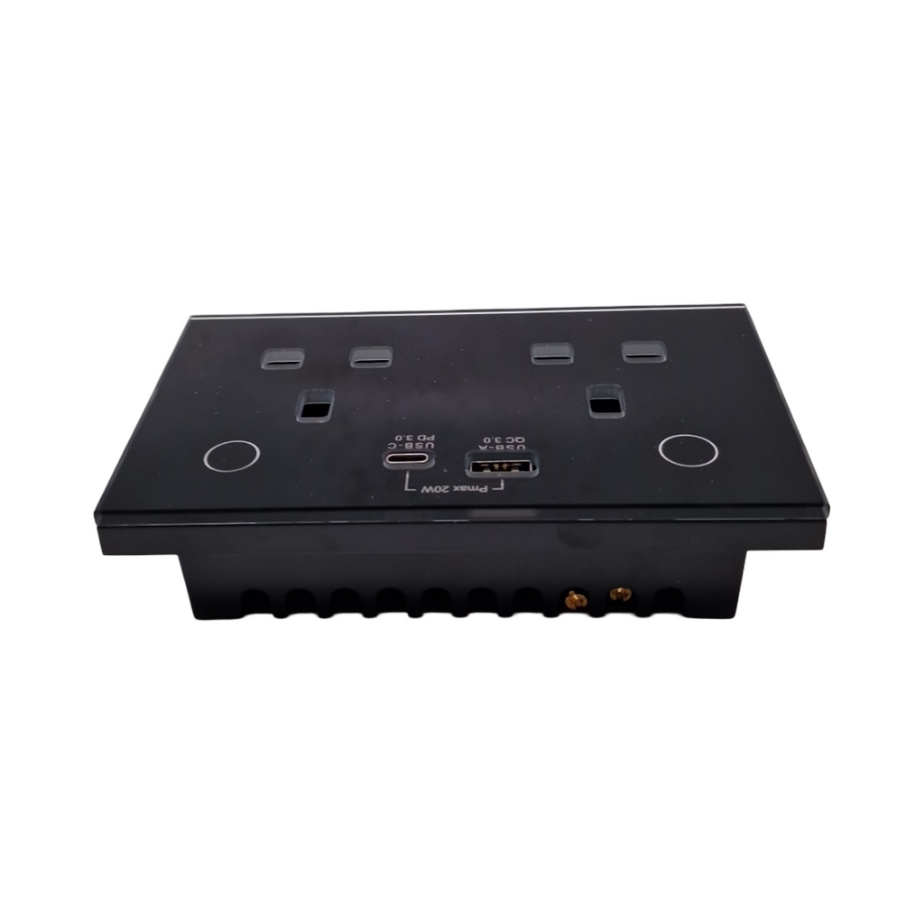 BSEED ZigBee Steckdose 2-fach UK-Anschluss mit USB USB-C kompatibel Alexa Google Home Smart Life