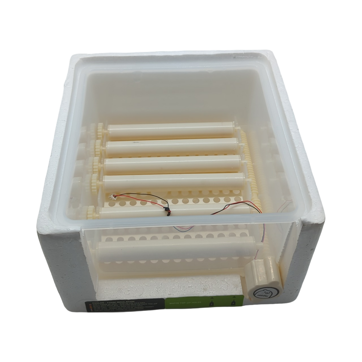 Okköbi Obi-12 Brutautomat für Hühnereier Enteneier und andere Vögel mit automatischem Dreher Temperaturkontrolle Feuchtigkeitsanzeige