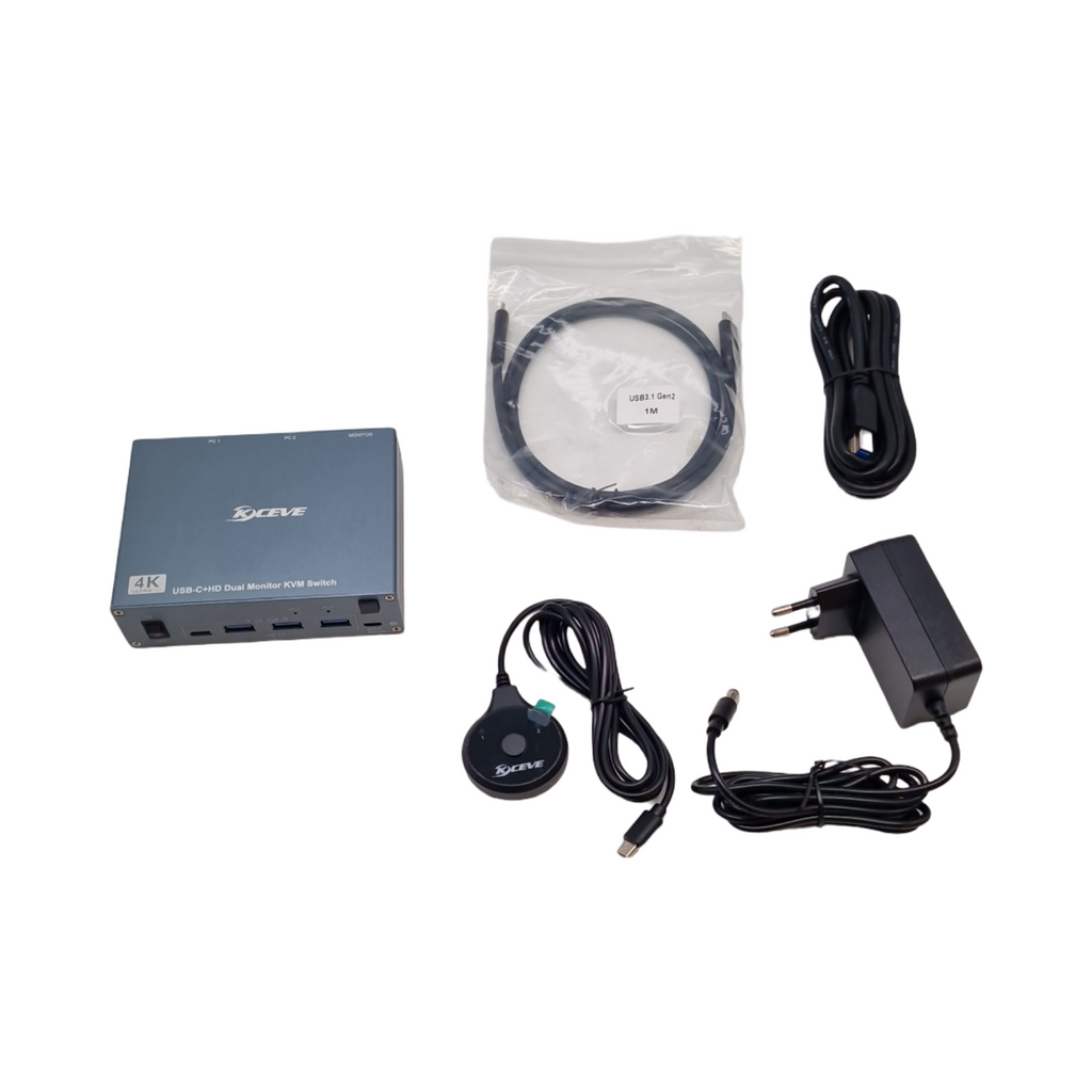 KVM Switch USB C HDMI Dual-Monitor Umschalter 2 PC 2 Monitore 4K 60Hz USB 3.0