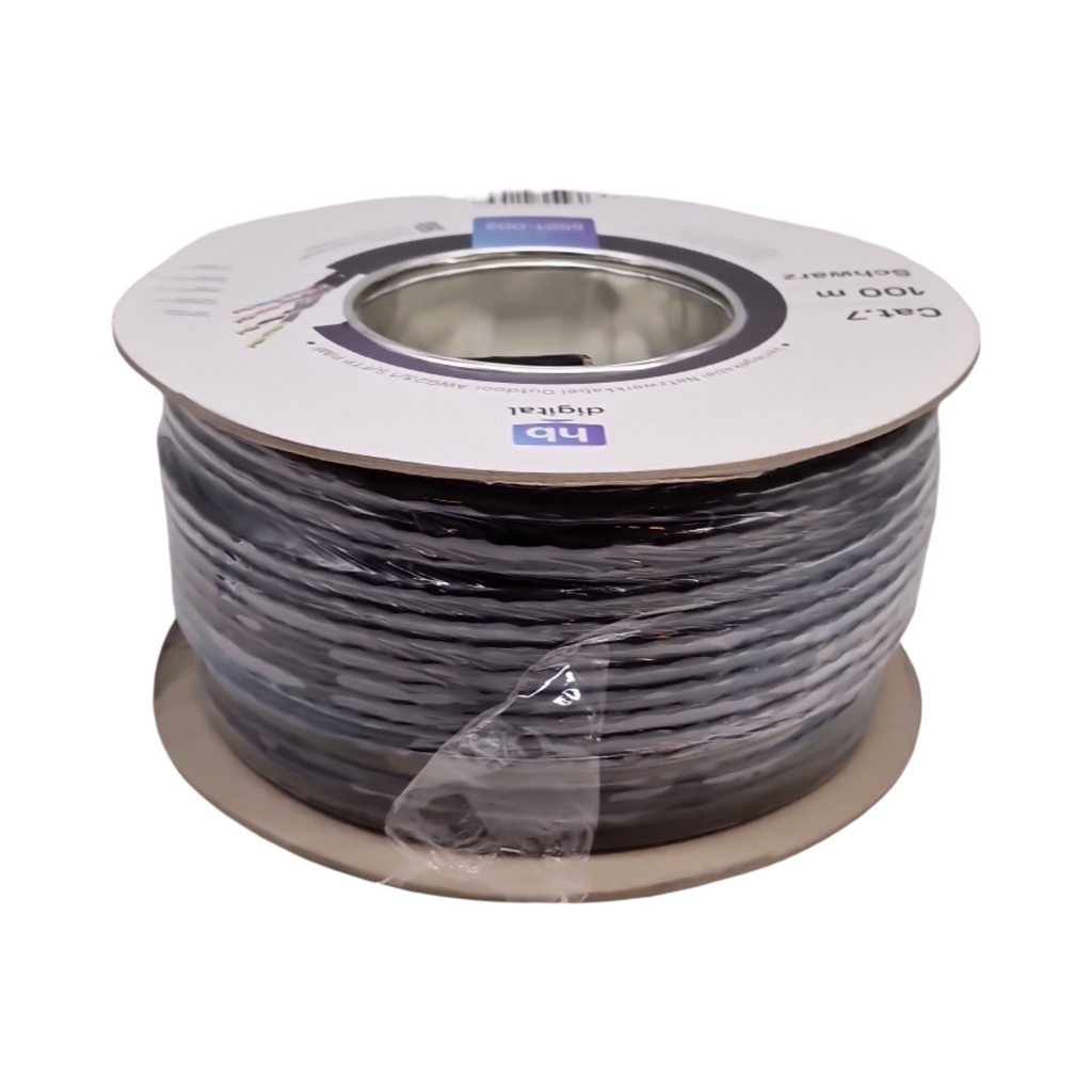 HB-DIGITAL CAT 7 Netzwerkkabel Outdoor Verlegekabel S/FTP AWG23 doppelt geschirmt 100m