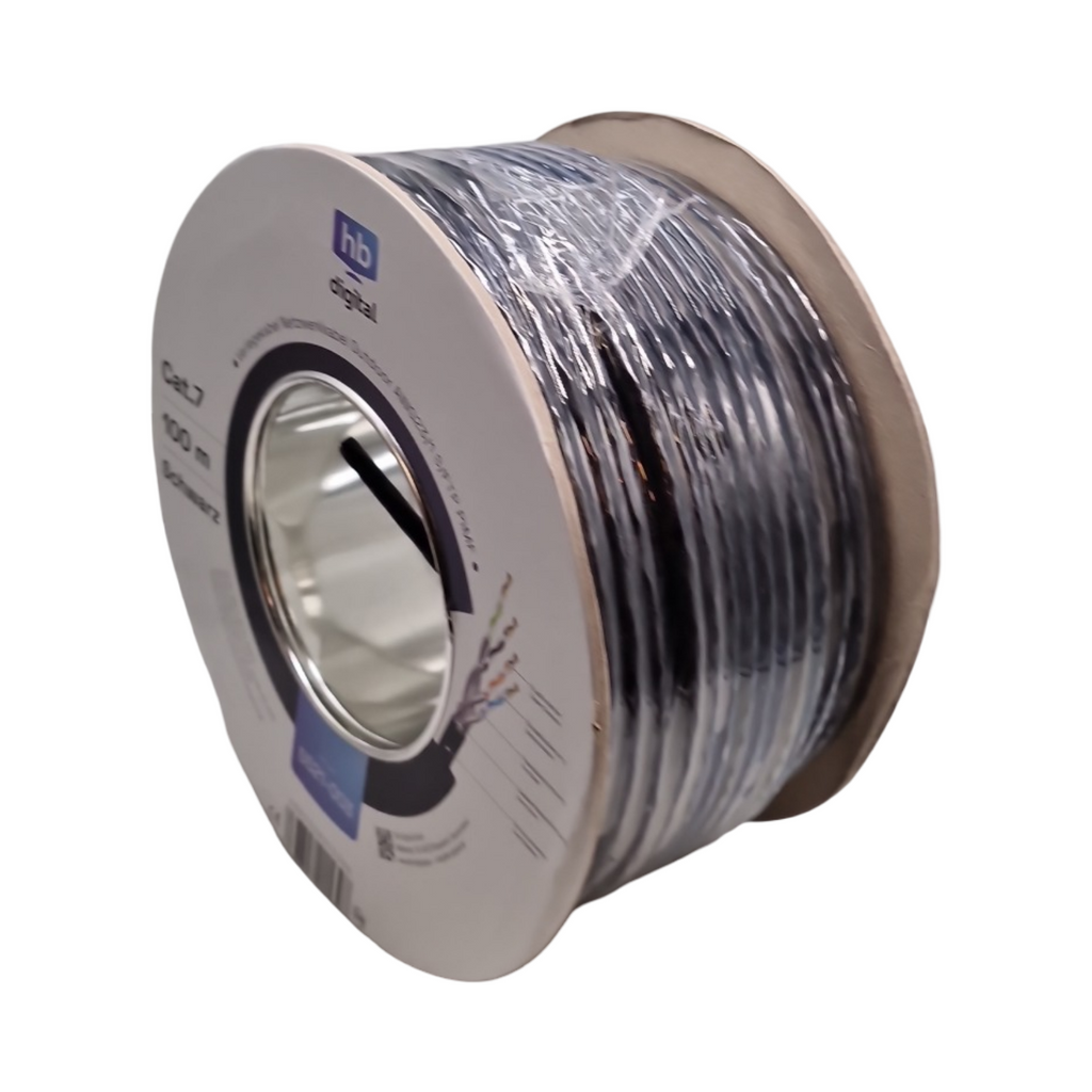 HB-DIGITAL CAT 7 Netzwerkkabel Outdoor Verlegekabel S/FTP AWG23 doppelt geschirmt 100m