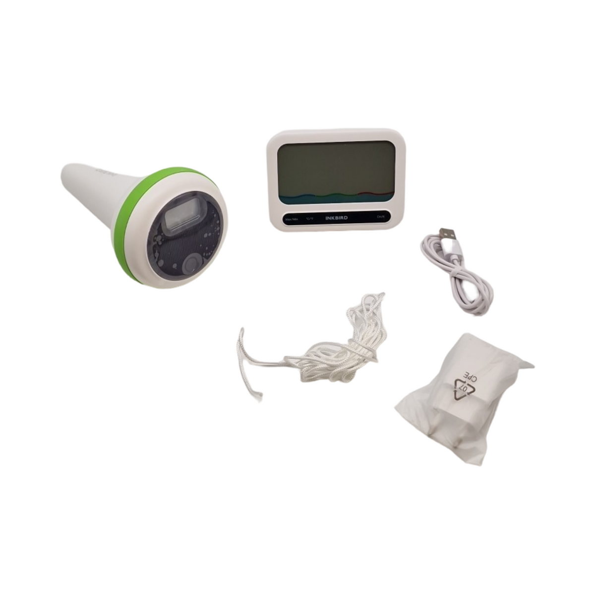 Inkbird IBS-P03R Poolthermometer Kombi-Set WLAN-Gateway Solar UV-Index Temperatur- Feuchtigkeitsalarm