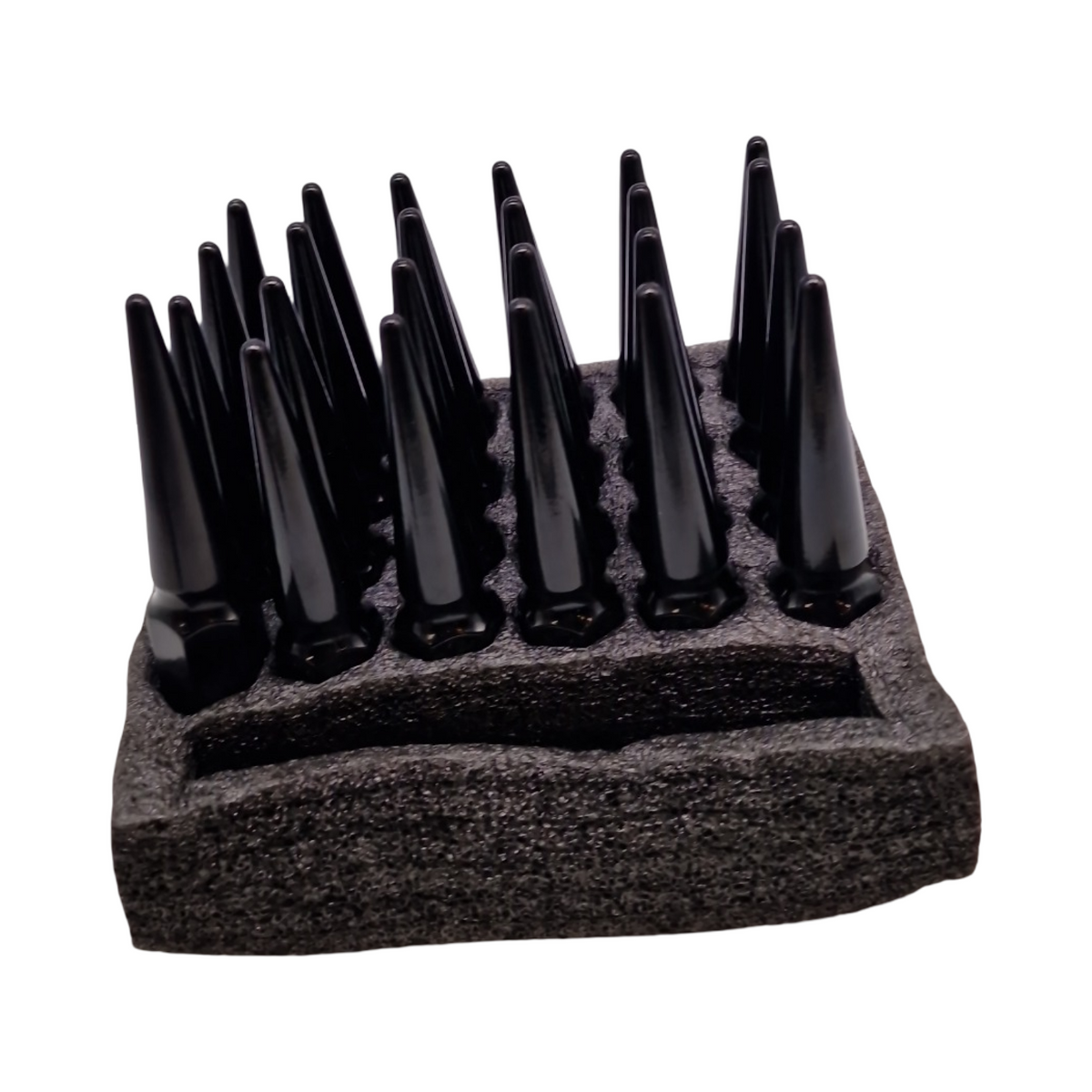 White Knight 2904BK-25AM Sechskantmutter-Set mit Spike-Radmuttern schwarz 1,27 cm 25 Stück