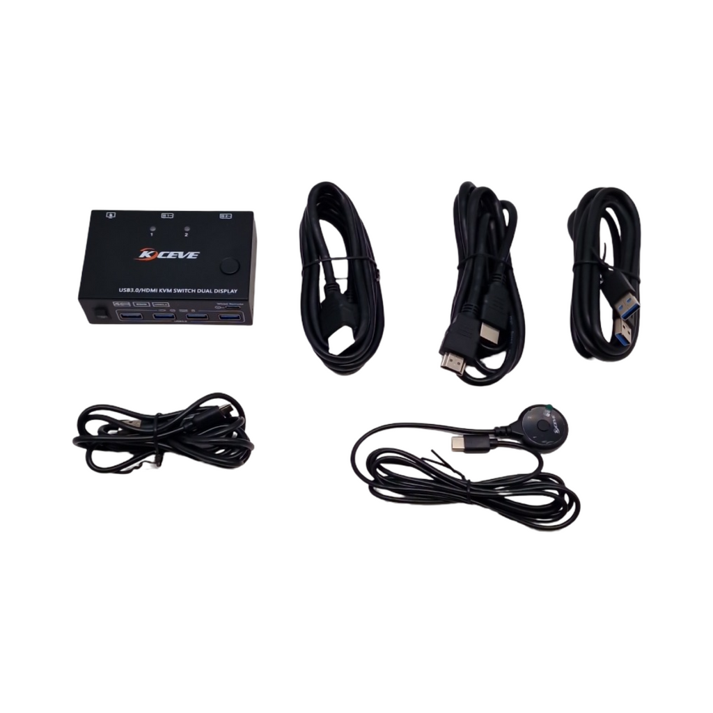 YOUTINGHDAV HDMI KVM Switch USB 3.0 2 PC 2 Monitore EDID Emulator 4K 60Hz HDMI 2.0 Dual Monitor