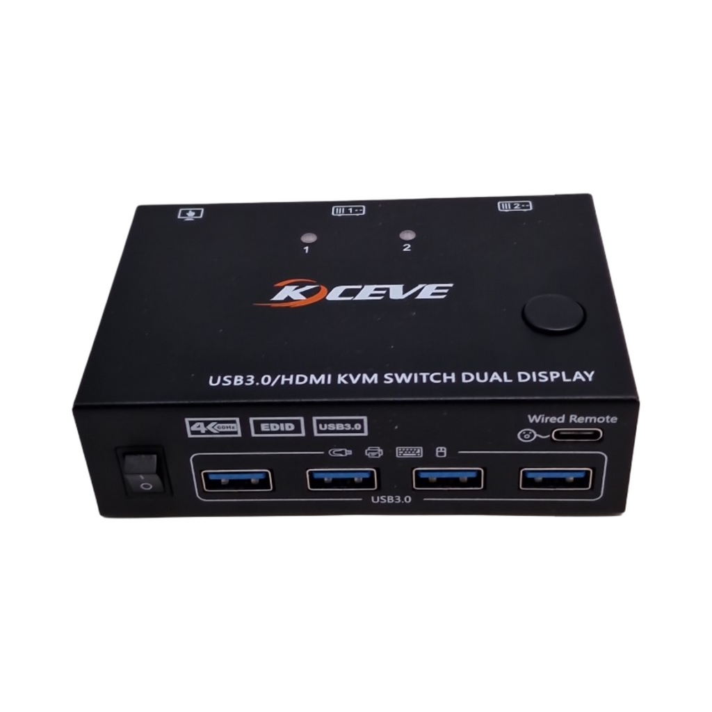 YOUTINGHDAV HDMI KVM Switch USB 3.0 2 PC 2 Monitore EDID Emulator 4K 60Hz HDMI 2.0 Dual Monitor