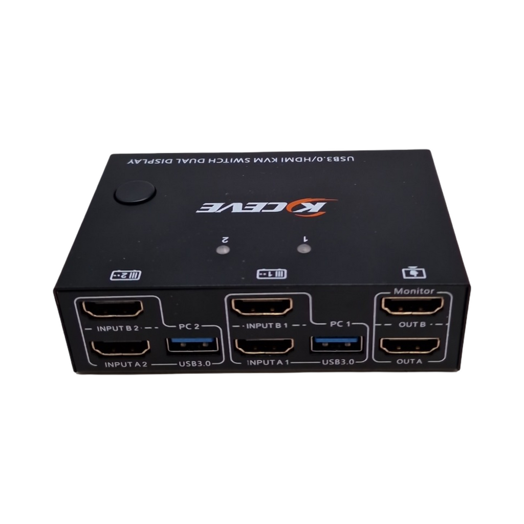 YOUTINGHDAV HDMI KVM Switch USB 3.0 2 PC 2 Monitore EDID Emulator 4K 60Hz HDMI 2.0 Dual Monitor