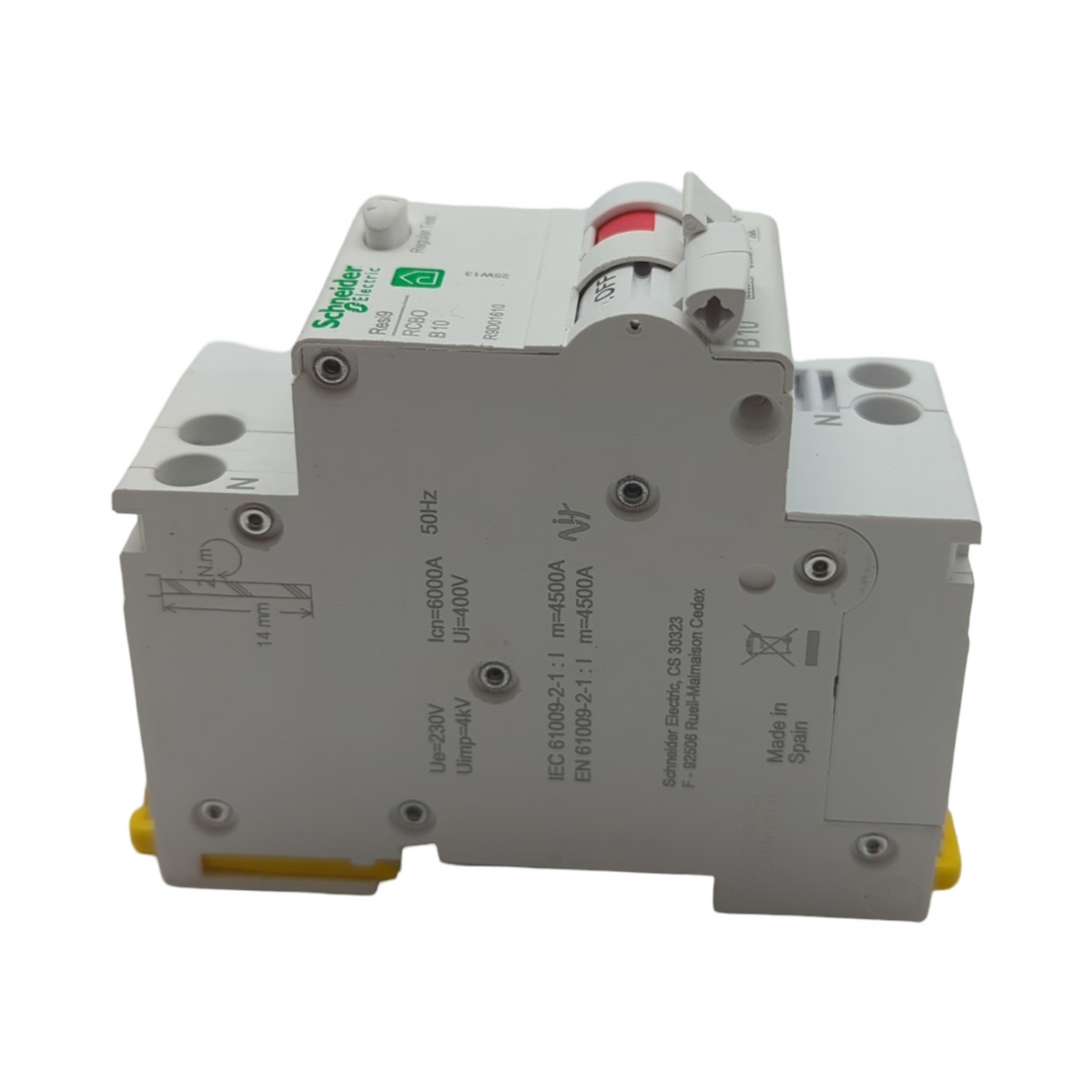 Schneider Electric Resi9 FI-Leitungsschutzschalter 1-polig+N 10A 30mA B-Charakteristik Typ A 6kA