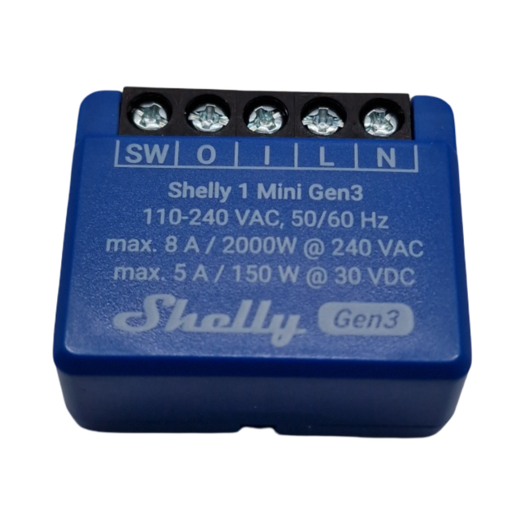 Shelly 1 Mini Gen3 WLAN Smart Relaisschalter 1 Kanal 8A potentialfreier Kontakt Lichtschalter Garagentoröffner