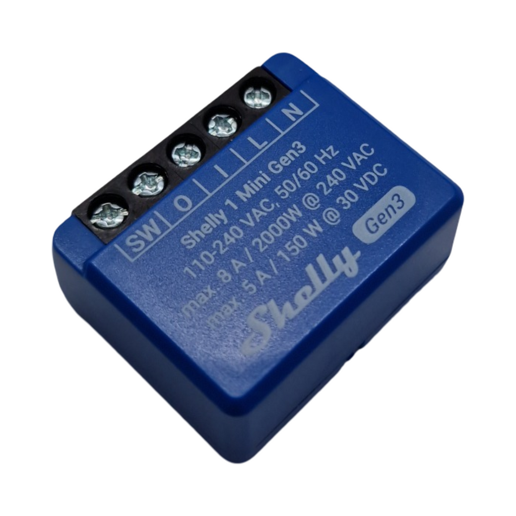 Shelly 1 Mini Gen3 WLAN Smart Relaisschalter 1 Kanal 8A potentialfreier Kontakt Lichtschalter Garagentoröffner