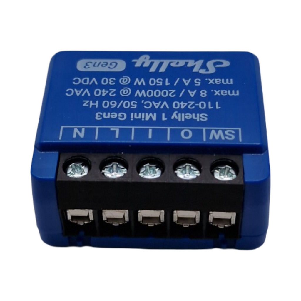 Shelly 1 Mini Gen3 WLAN Smart Relaisschalter 1 Kanal 8A potentialfreier Kontakt Lichtschalter Garagentoröffner