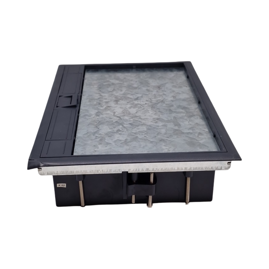 XLSBZ Bodentank Bodensteckdose wasserdicht Bodeneinbaudose Schwarz für 4 6 8 Fach 45x45mm Sockelmodul
