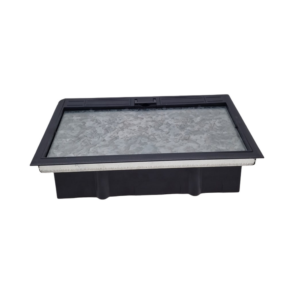 XLSBZ Bodentank Bodensteckdose wasserdicht Bodeneinbaudose Schwarz für 4 6 8 Fach 45x45mm Sockelmodul