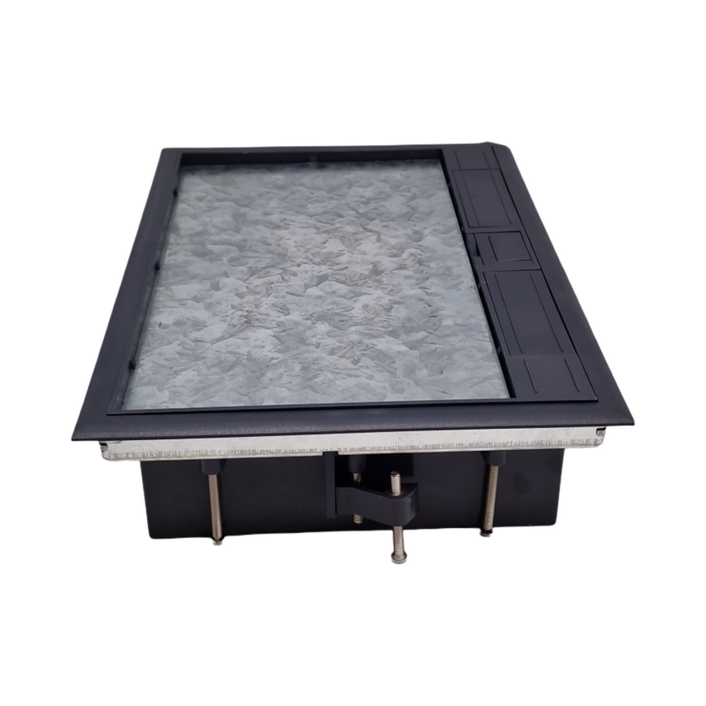 XLSBZ Bodentank Bodensteckdose wasserdicht Bodeneinbaudose Schwarz für 4 6 8 Fach 45x45mm Sockelmodul