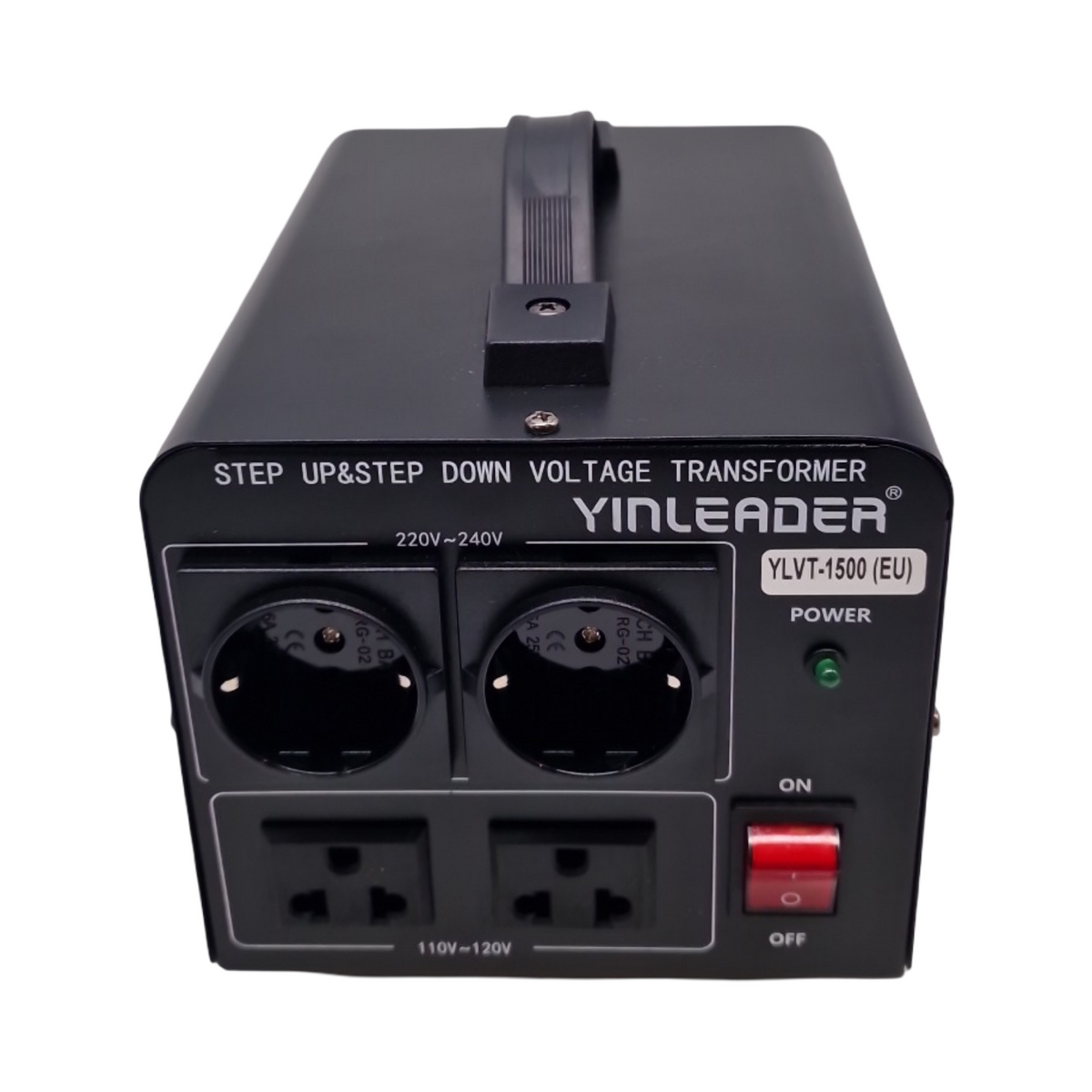 Yinleader Spannungswandler 1500W 230V auf 110V Ringkern-Transformator Dual-Ausgang