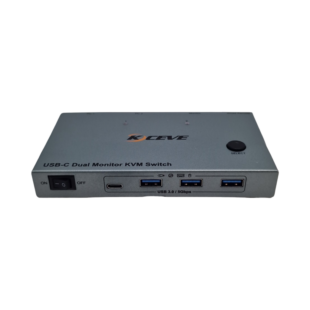 USBC KVM Switch 4K@60Hz Dual Monitore 2 Laptops 4 USB3.0 Geräte 100W PD mit Wire Remote und USB Kabel