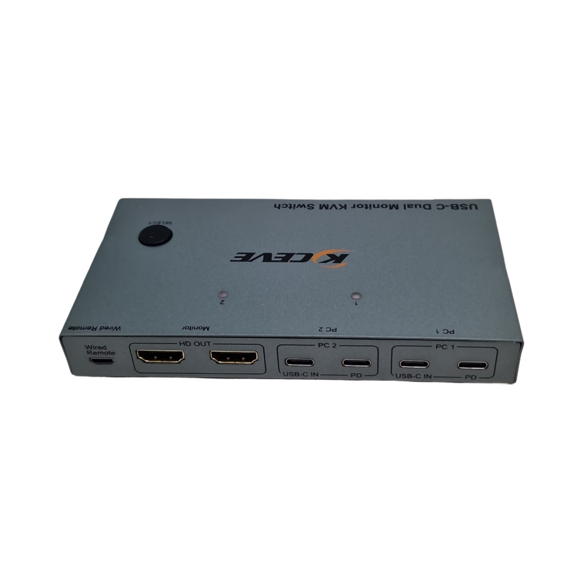 USBC KVM Switch 4K@60Hz Dual Monitore 2 Laptops 4 USB3.0 Geräte 100W PD mit Wire Remote und USB Kabel