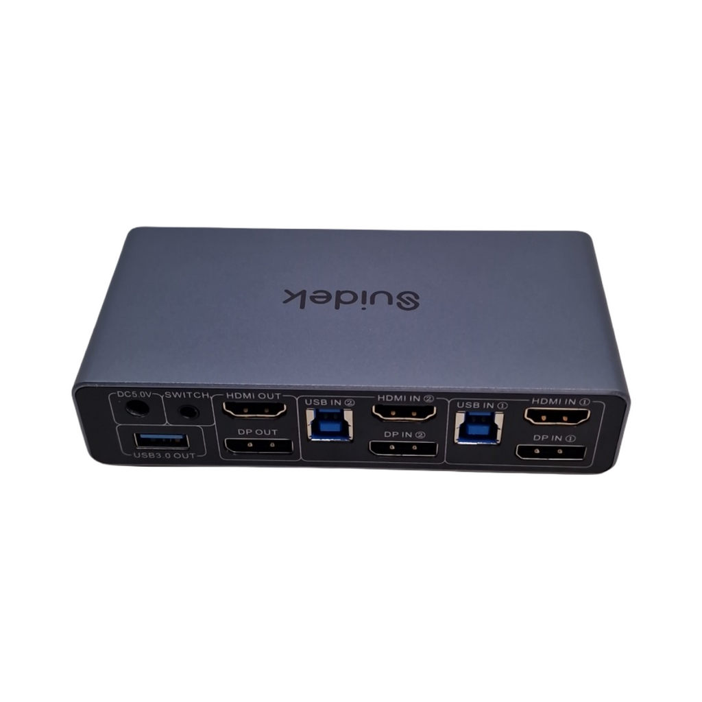 SUIDEK HDMI Displayport KVM Switch Dual Monitor 2 Computer 2 Monitore 4K 60Hz 3 USB 3.0