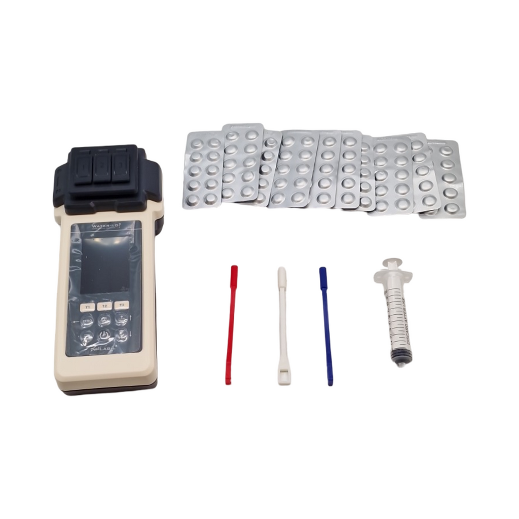 harren24 Poollab 2.0 Special Edition elektronischer Pooltester Photometer Pool Wassertester 170 Pool Testtabletten für Chlor pH-Wert Phenol Re