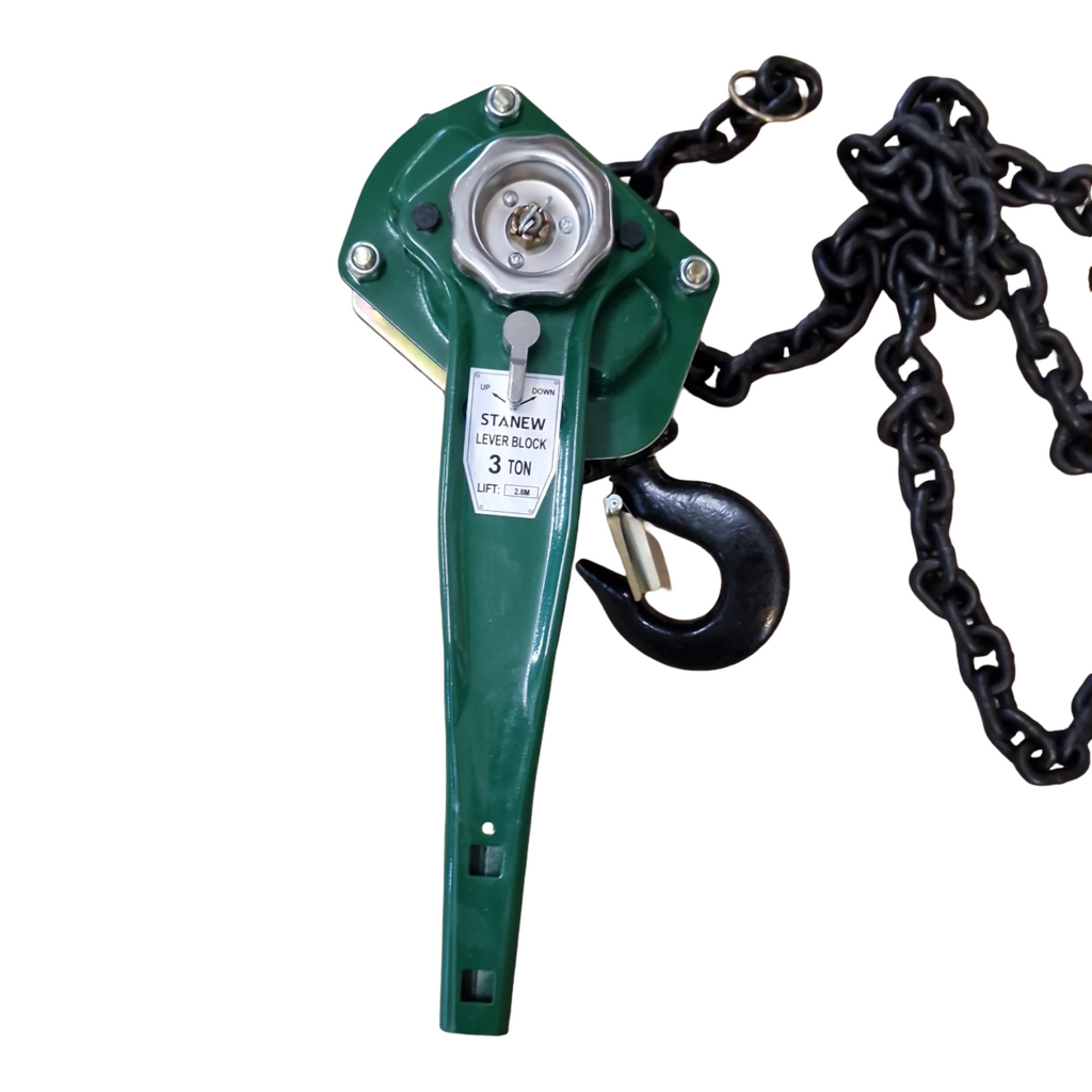 STANEW Palan Levier Manuel 3t Kettenzug Chaîne G80 Acier au Carbone Hauteur de Levage 2.8m Crochet Orientable 360° STANEW Palan Levier Manuel 3t, Hauteur de Levage 2.8m, Chaîne G80 en Acier au Carbone, Crochet Orientable 360°