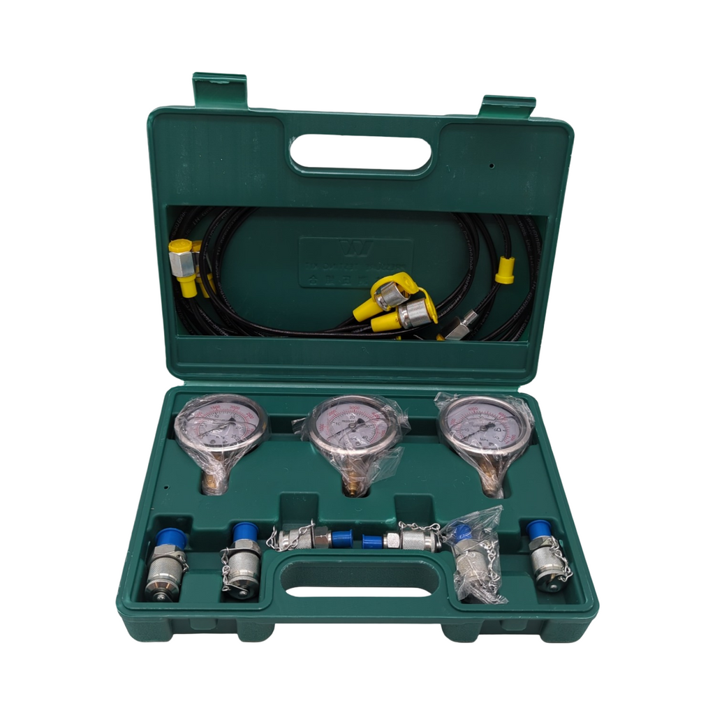 NICCOO Hydraulikdrucktestkit Manometer-Set Edelstahl 8700PSI 250-600Bar Stark Testmessgerät