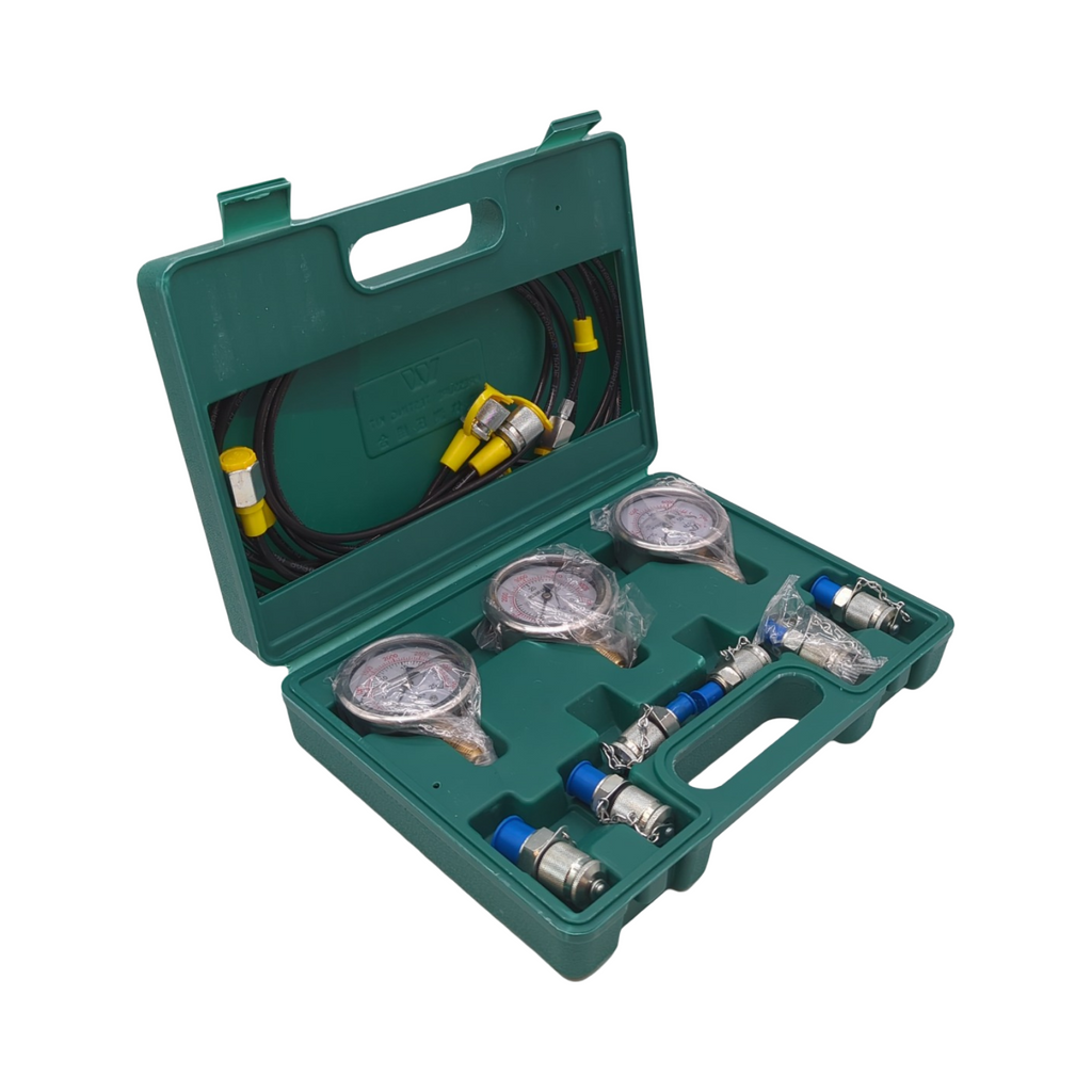NICCOO Hydraulikdrucktestkit Manometer-Set Edelstahl 8700PSI 250-600Bar Stark Testmessgerät
