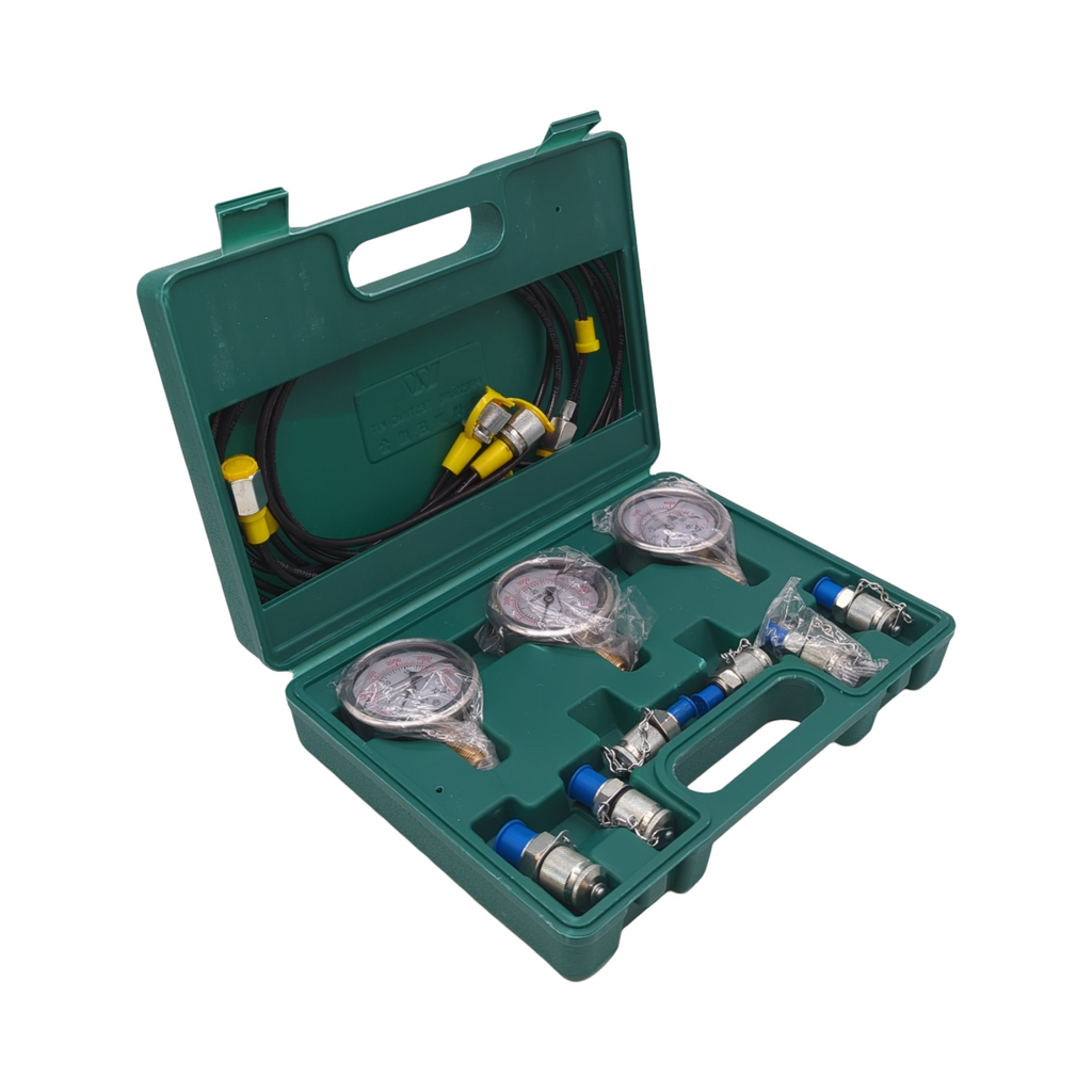 NICCOO Hydraulikdrucktestkit Manometer-Set Edelstahl 8700PSI 250-600Bar Stark Testmessgerät