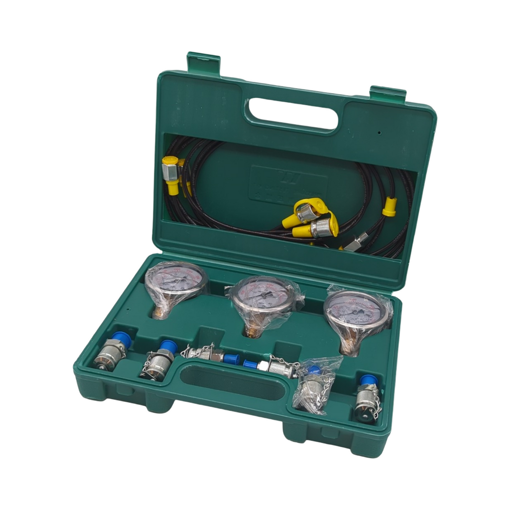 NICCOO Hydraulikdrucktestkit Manometer-Set Edelstahl 8700PSI 250-600Bar Stark Testmessgerät