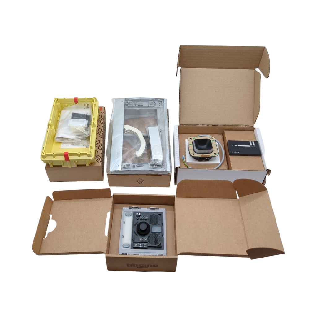 BTICINO Flex'ONE Video-Set Türstation SFERA mit ekey-Fingerprint 2-Kanal und Innenstelle CLASSE 300 X13E 5MP HQ-Weitwinkel-Farbkamera