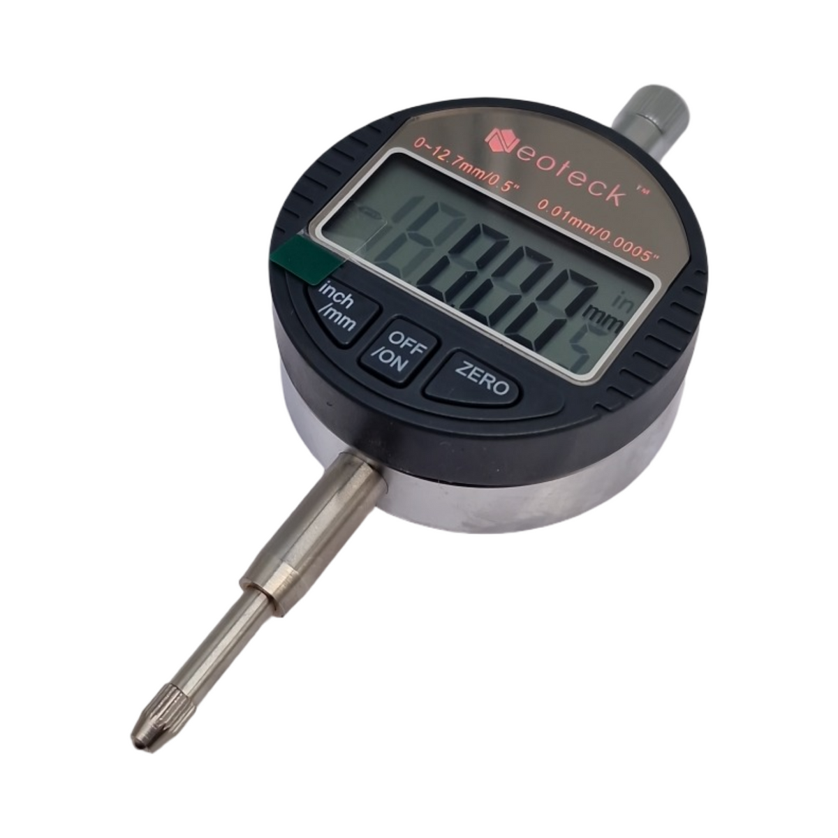 Neoteck Digitaler Messuhr Set mit Magnetfuß LCD Anzeige 0-12.7mm Umstellung Zoll/Metrisch Autoschaltung