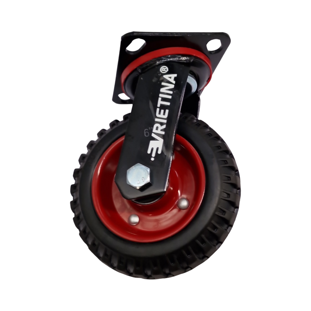 Schwerlastrollen 150mm Transportrollen 4 Stück Lenkrollen mit Bremse 360° drehbar Vollgummi Antirutsch Deckplatte