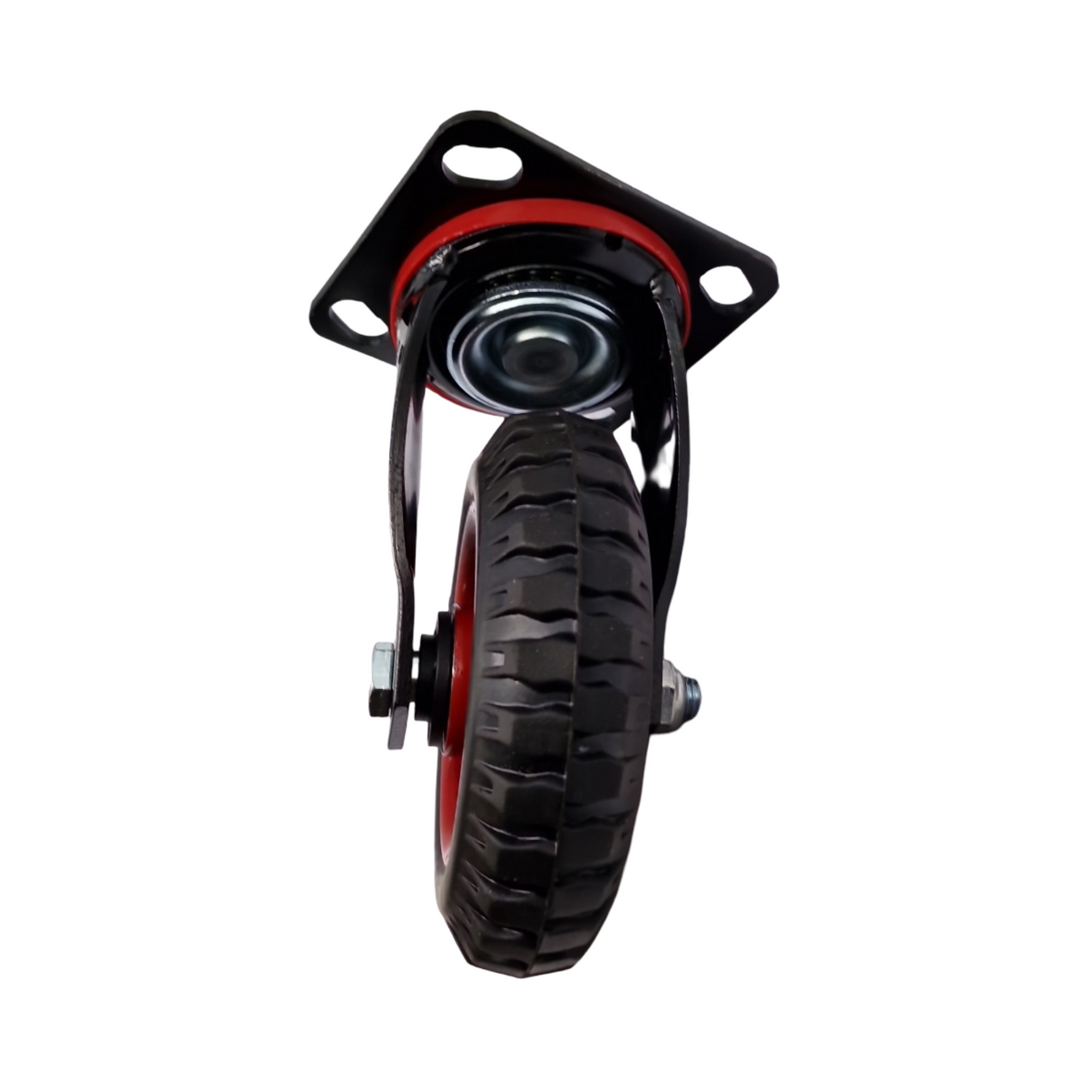Schwerlastrollen 150mm Transportrollen 4 Stück Lenkrollen mit Bremse 360° drehbar Vollgummi Antirutsch Deckplatte