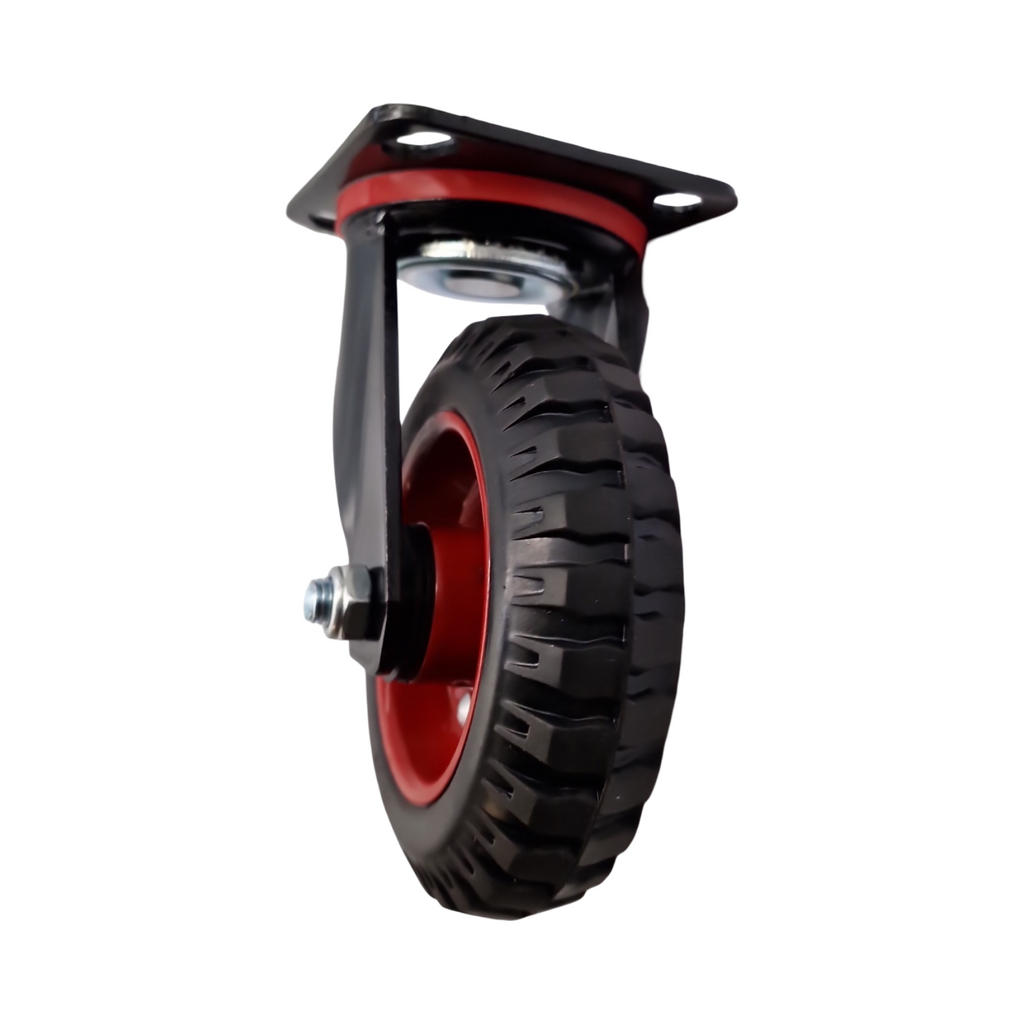 Schwerlastrollen 150mm Transportrollen 4 Stück Lenkrollen mit Bremse 360° drehbar Vollgummi Antirutsch Deckplatte