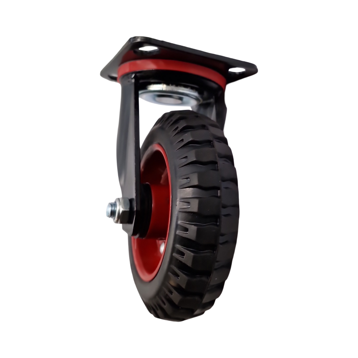 Schwerlastrollen 150mm Transportrollen 4 Stück Lenkrollen mit Bremse 360° drehbar Vollgummi Antirutsch Deckplatte
