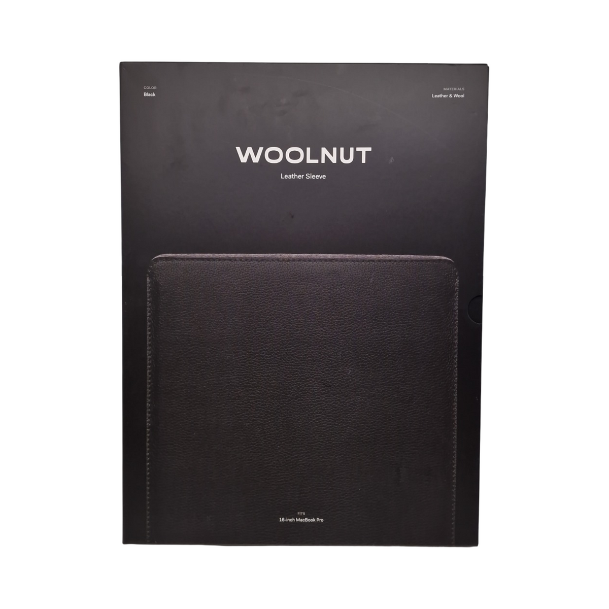 WOOLNUT MacBook Pro 16 Zoll Lederhülle schwarz kompatibel 2021-2024 M1 M2 M3
