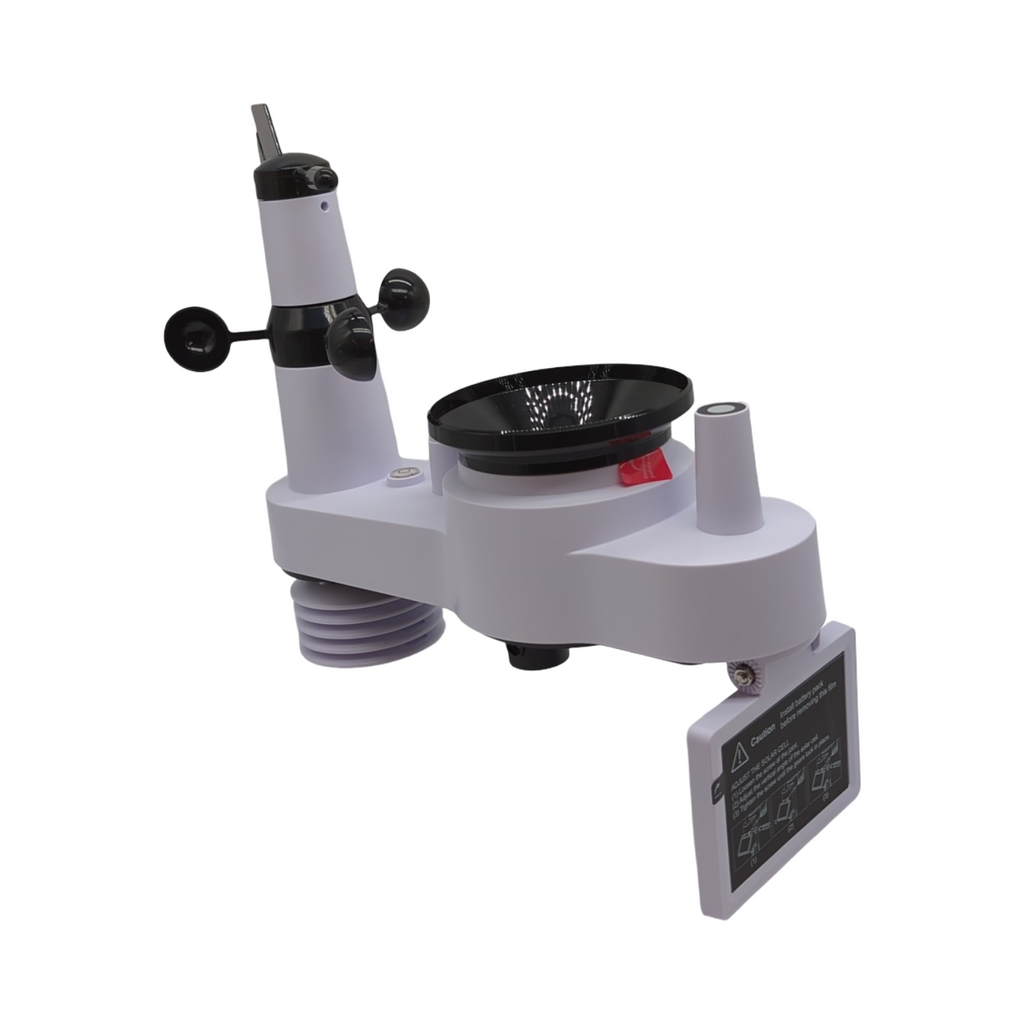 VEVOR Wetterstation Funk 7-in-1 Solar Innen Außen mit VA Display 190,5 mm Sensor Temperatur Feuchtigkeit