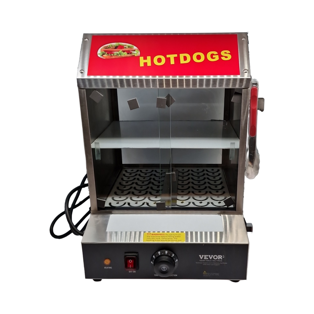 VEVOR Hot Dog Dampfgarer 27L 2-stufig mit Temperaturregelung 30-85°C Schiebetüren g...