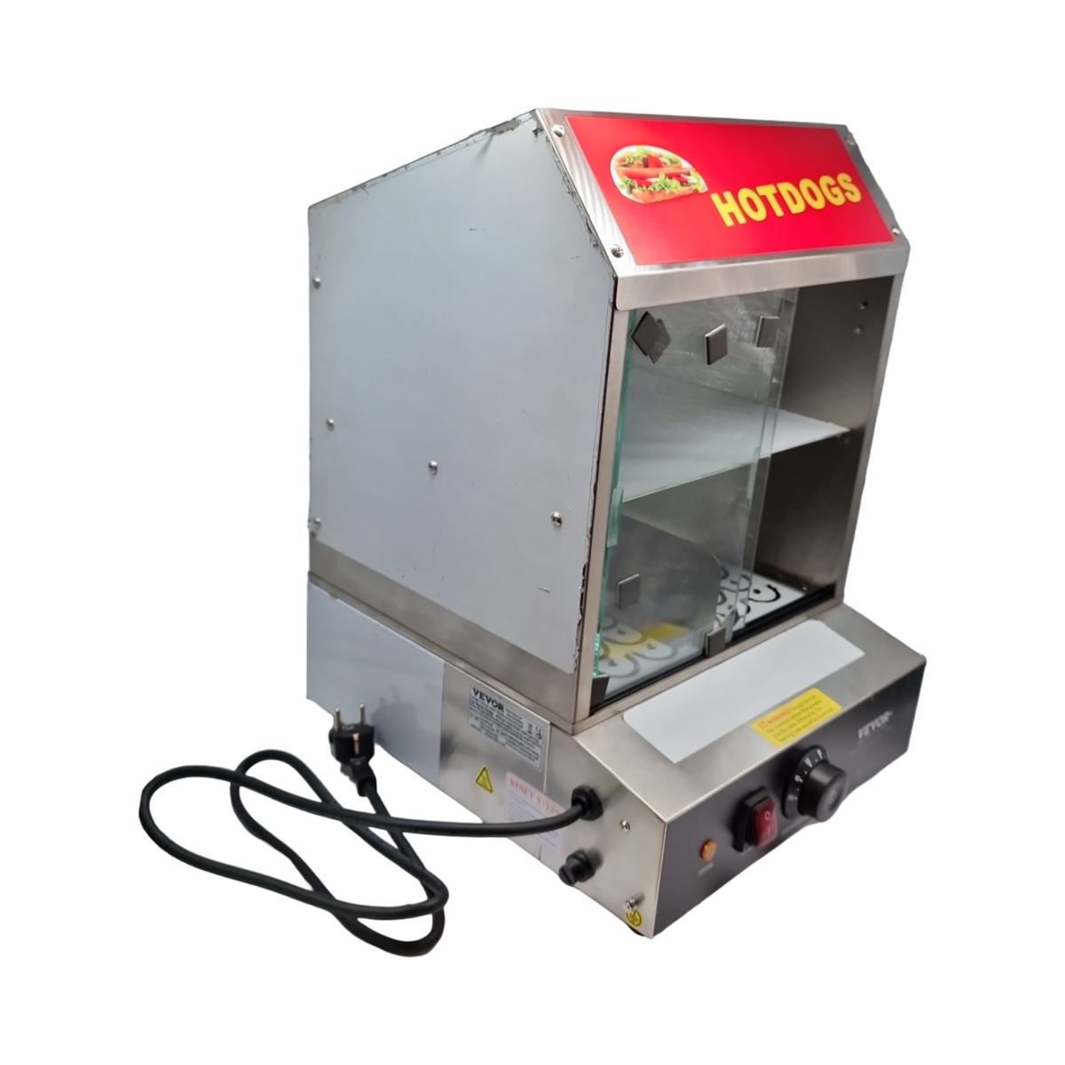 VEVOR Hot Dog Dampfgarer 27L 2-stufig mit Temperaturregelung 30-85°C Schiebetüren g...